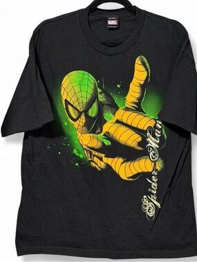 Marvel Spider-Man black cotton t-shirt Size L mad engine